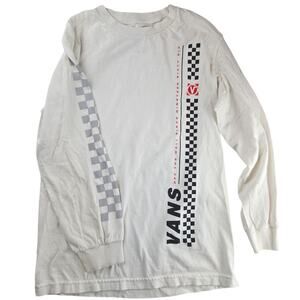 Vans | White, Long Sleeve, Checkered Shirt | Size Small